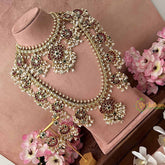 Vriksham Unique Dual Peacock Guttapusalu Rice Pearls Bridal Set-G20765